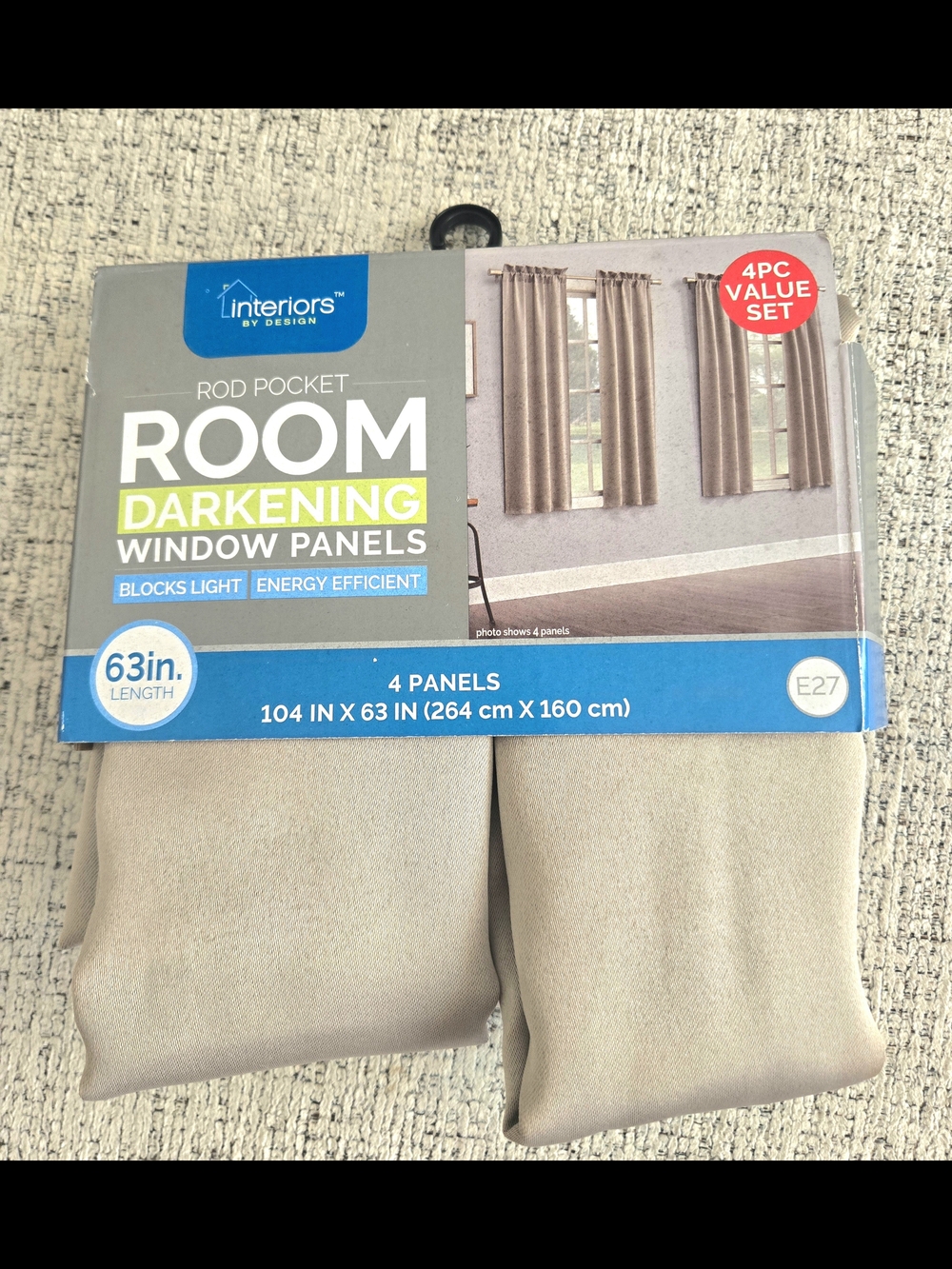 Interiors by Design Room Darkening Window Panels - Beige